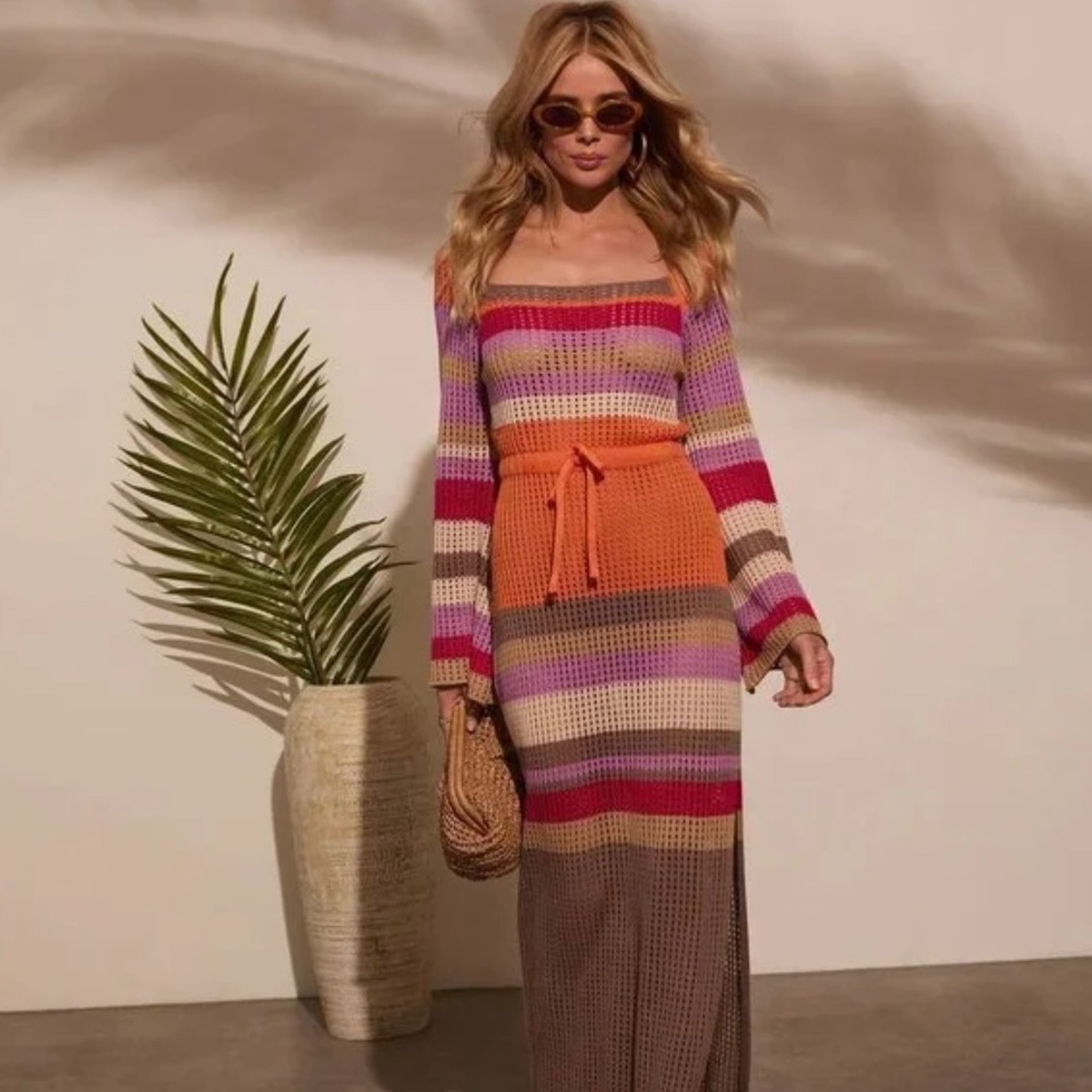 Vici By the Sea Crochet Cover Up Dress Size Small